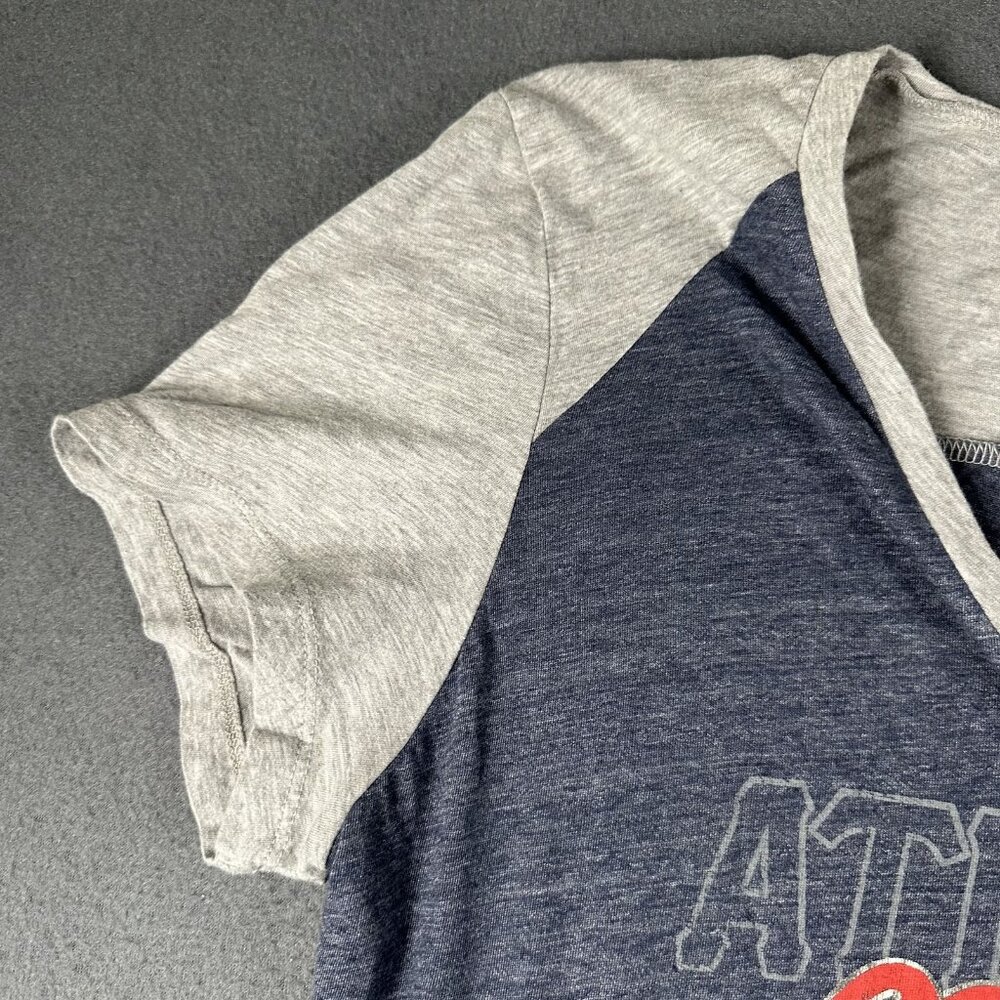 Atlanta Braves Shirt Womens‎ XL Blue Gray MLB Baseball Tee Short Sleeve Genuine - Picture 6 of 9